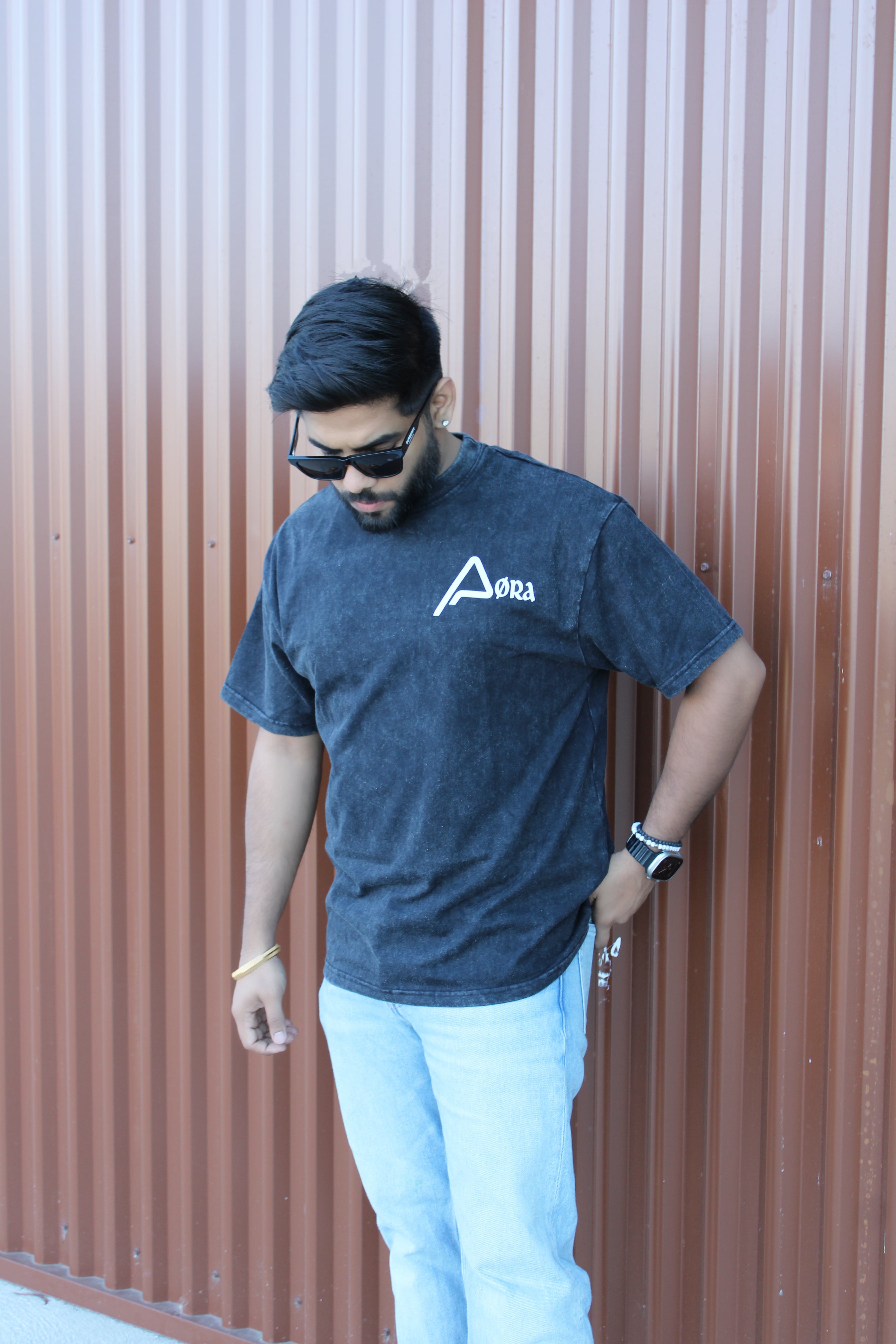 Black Acid Washed T-Shirt for Men