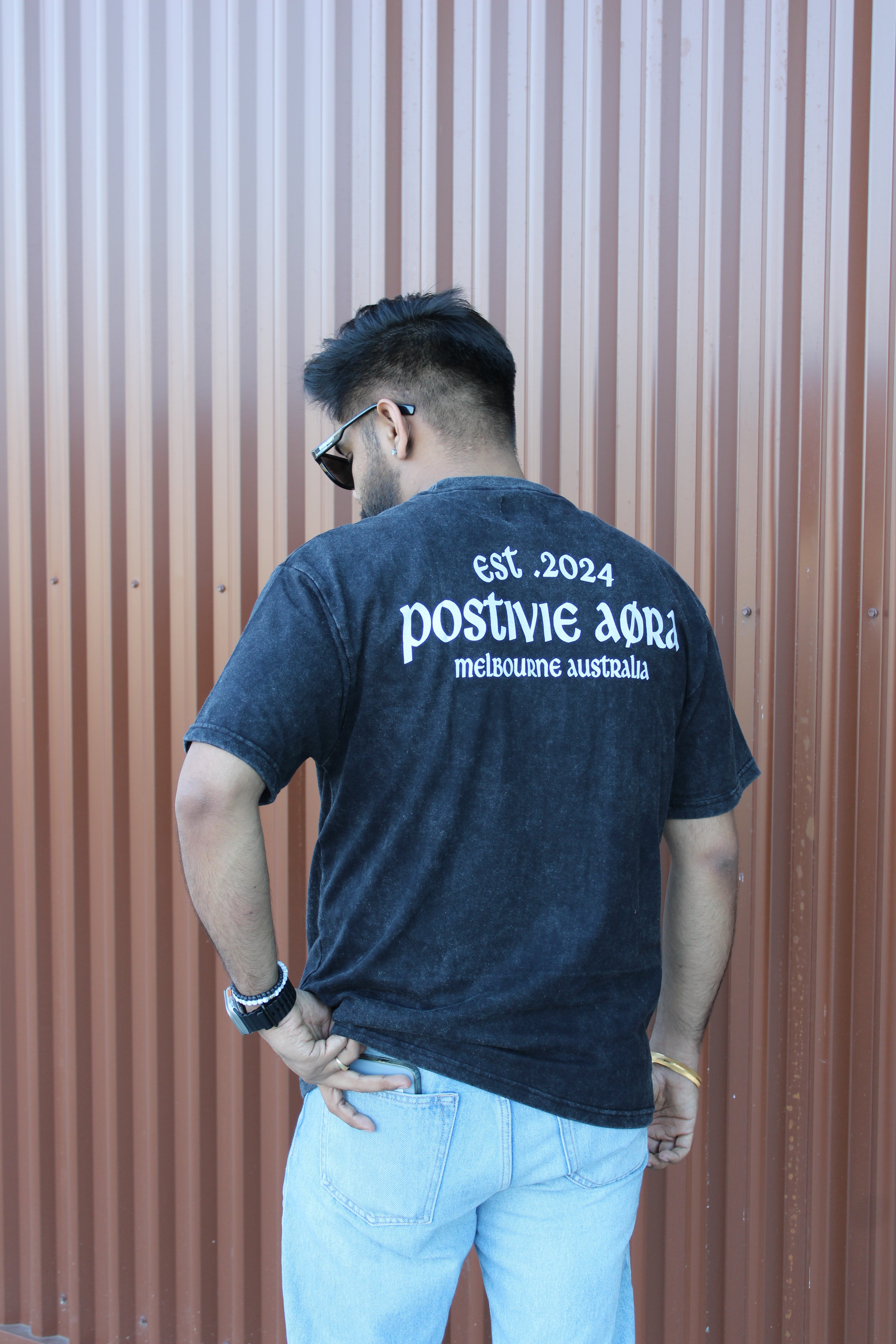 Black Acid Washed T-Shirt for Men